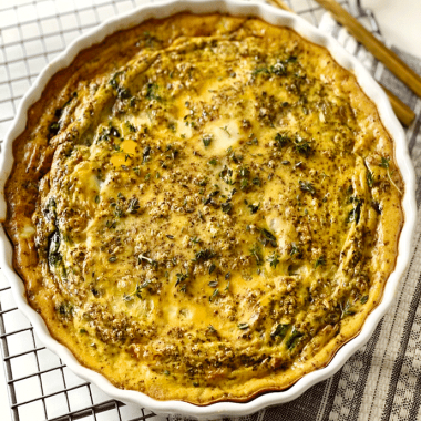 Spinach Mushroom Shallot Quiche | GIRLS WHO EAT