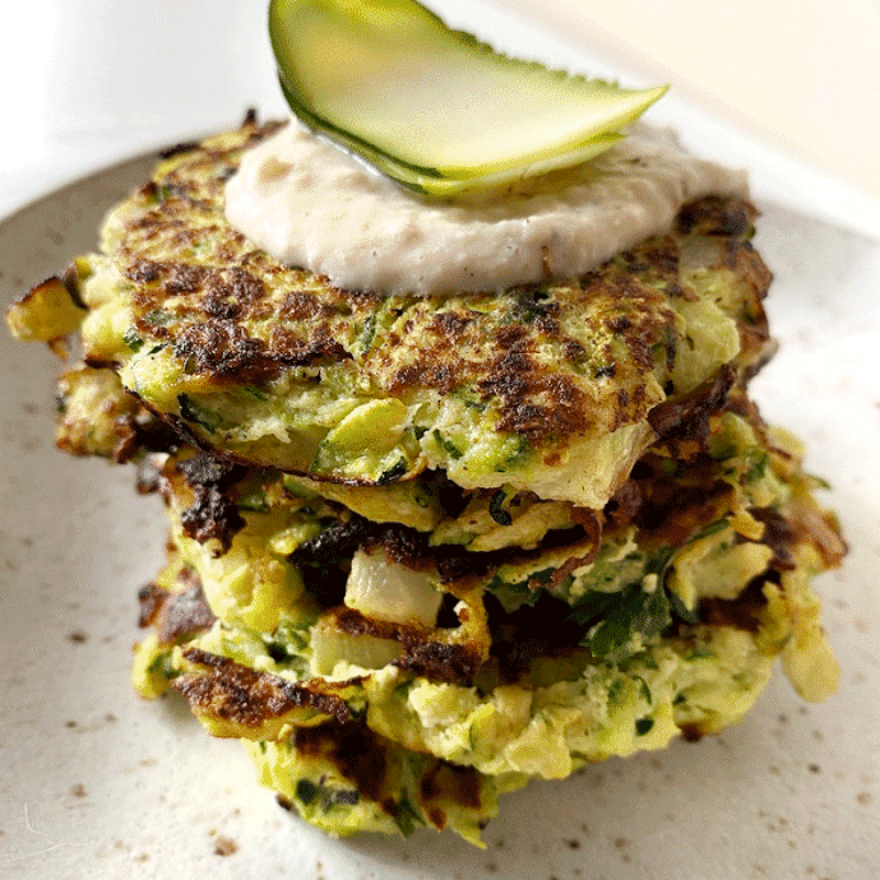 Healthy Not Fried Zucchini Fritters | GIRLS WHO EAT