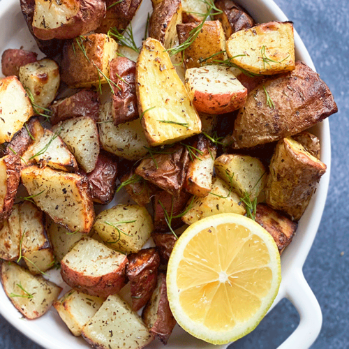 Air Fryer Greek Style Lemon Potatoes | GIRLS WHO EAT