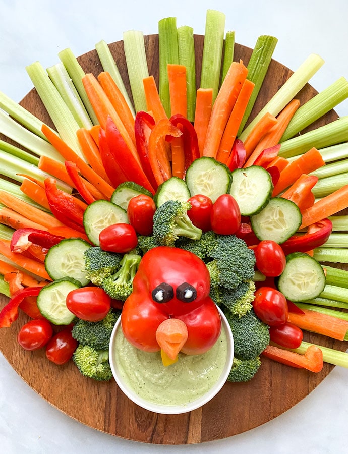 Thanksgiving Turkey Vegetable Dip Board GIRLS WHO EAT